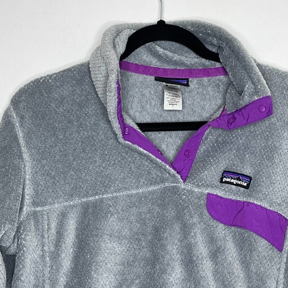 Patagonia RARE Re-Tool Snap T Fleece Pullover Gray Purple - Picture 12 of 13
